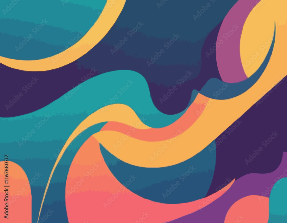 Poster abstract background with color line shapes. geometric pattern with squiggle gradient elements