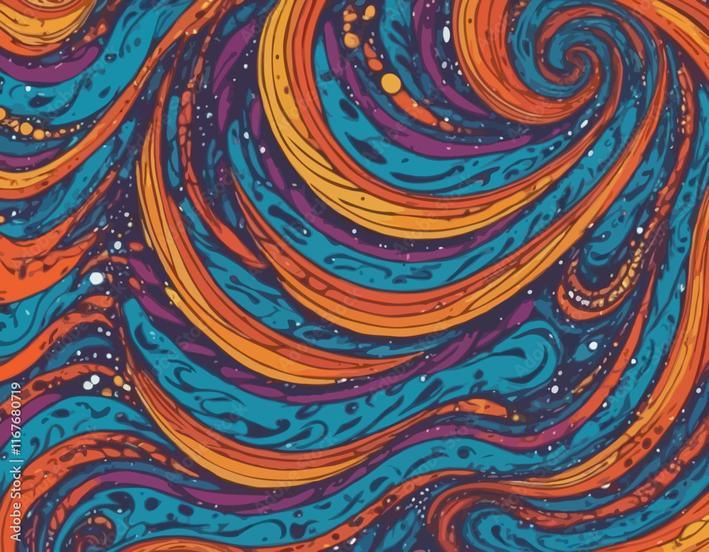 Poster abstract background with color line shapes. geometric pattern with squiggle gradient elements