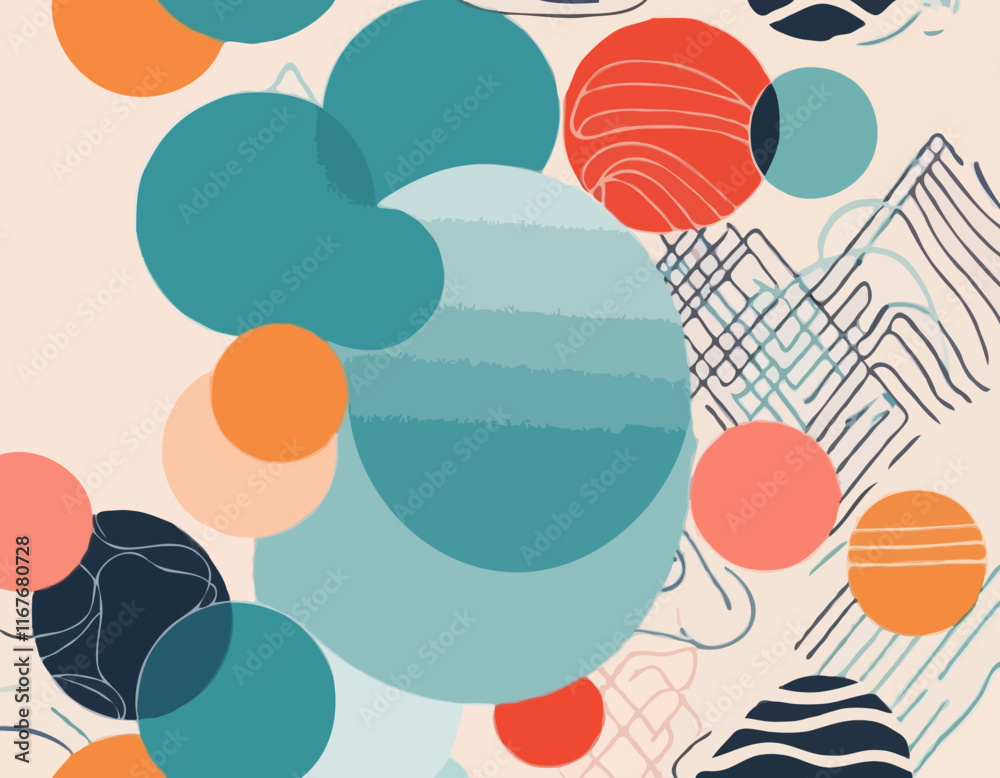 Poster abstract background with color line shapes. geometric pattern with squiggle gradient elements