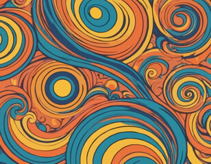 Abstract Background with Color Line Shapes. Geometric Pattern with Squiggle Gradient Elements