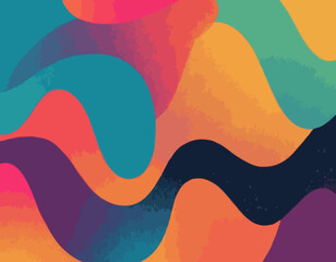 Abstract Background with Color Line Shapes. Geometric Pattern with Squiggle Gradient Elements