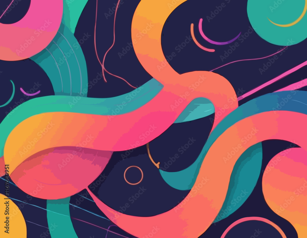 Poster color gradient lines pattern. abstract vector background with curved graphic rainbow gradient shapes