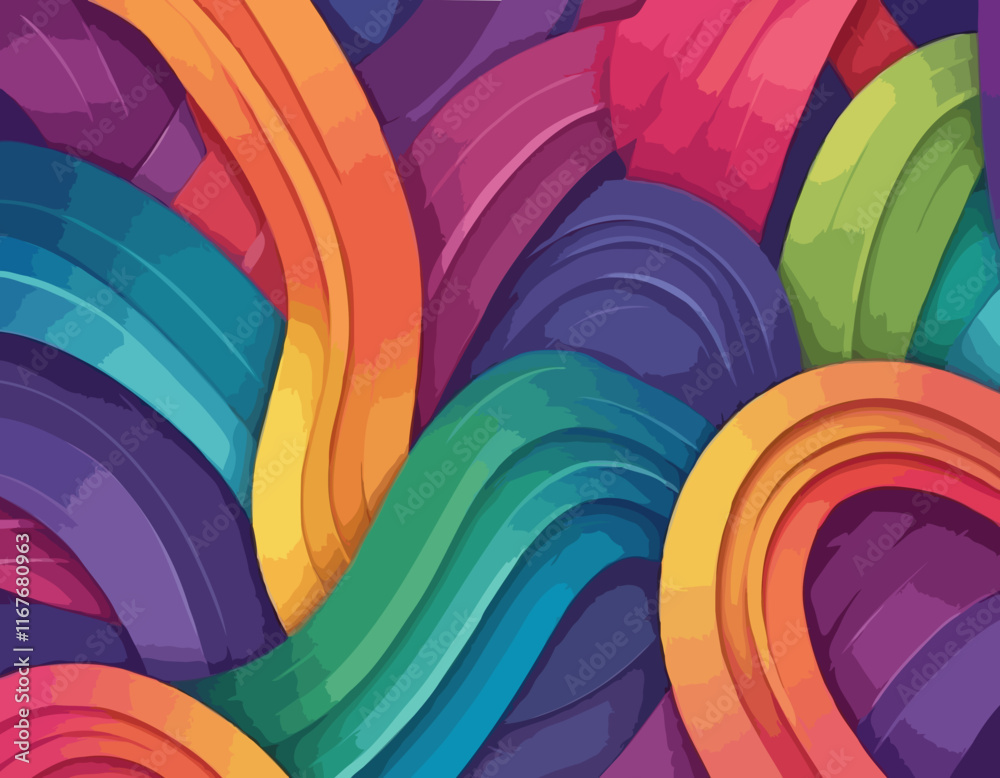 Poster color gradient lines pattern. abstract vector background with curved graphic rainbow gradient shapes