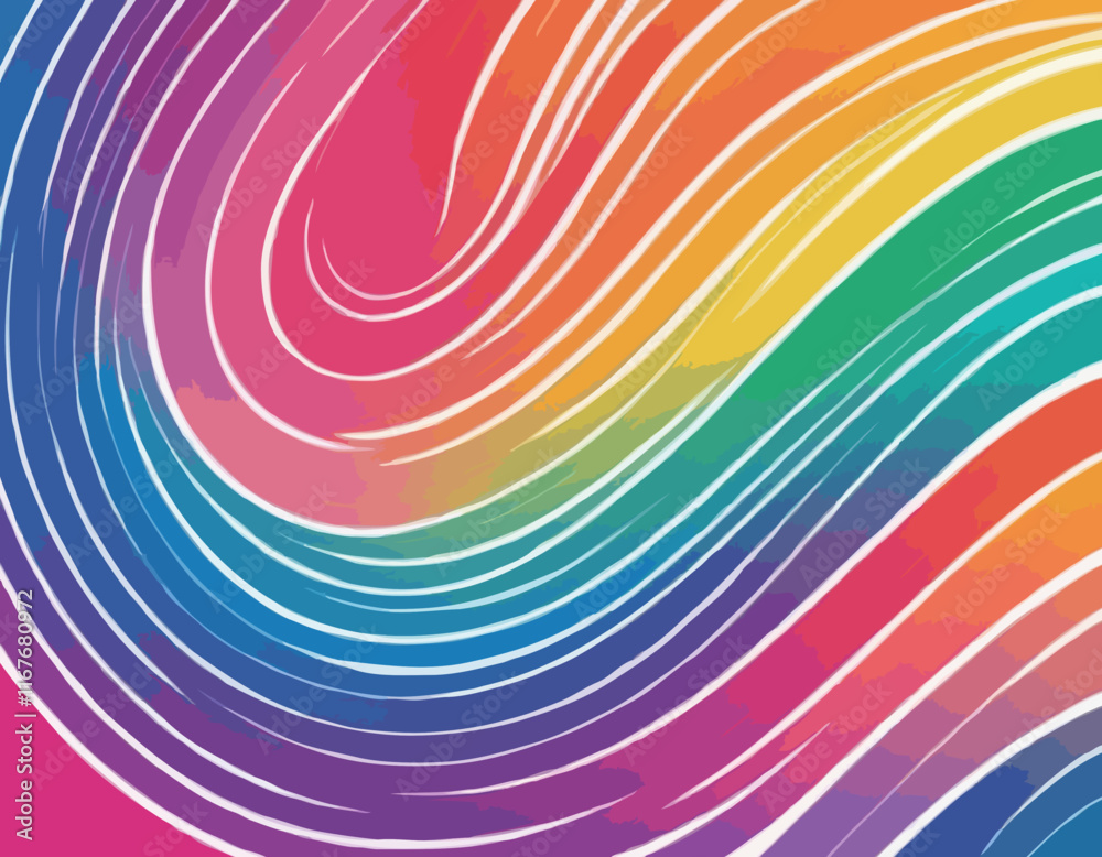 Poster color gradient lines pattern. abstract vector background with curved graphic rainbow gradient shapes