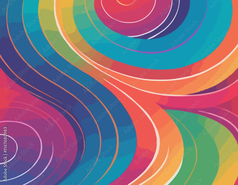 Poster color gradient lines pattern. abstract vector background with curved graphic rainbow gradient shapes