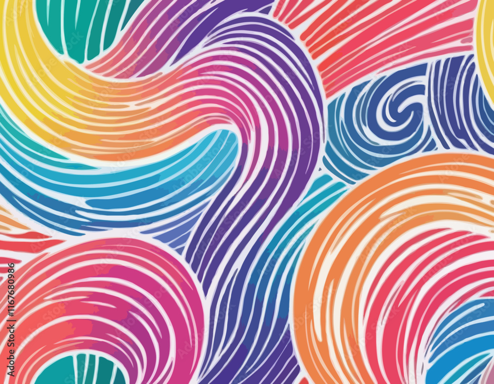 Poster color gradient lines pattern. abstract vector background with curved graphic rainbow gradient shapes