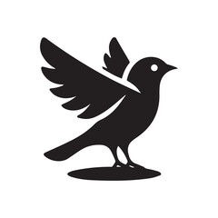Silhouette of a bird vector icon for logo, and design