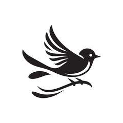 Silhouette of a bird vector icon for logo, and design