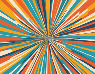 Radial Psychedelic Swirl Pattern. Sun Burst Background. Abstract Retro Line Patterns.