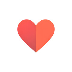 Bright red heart resting on a minimalist white background, showing elegance, simplicity and the symbol of love and affection in modern design