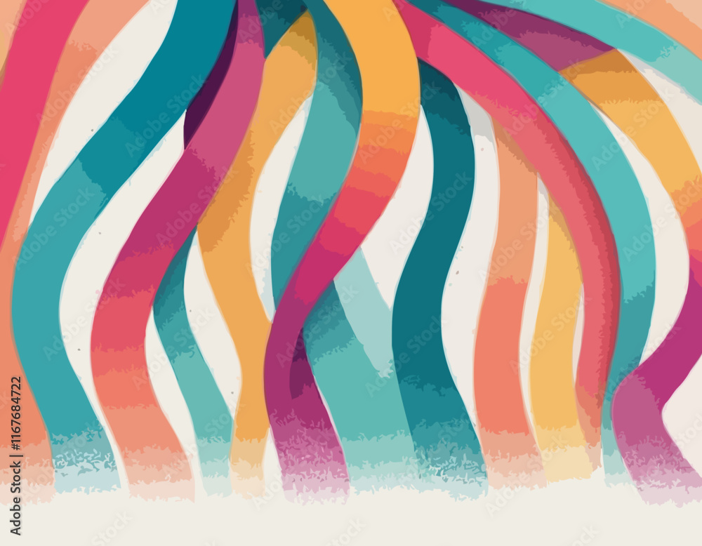 Poster abstract backgrounds with color gradient lines. vector bg with squiggle rainbow gradient ribbon shap