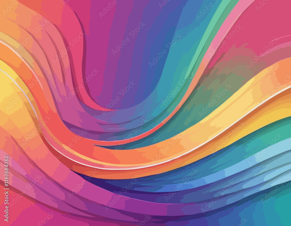 Poster abstract backgrounds with color gradient lines. vector bg with squiggle rainbow gradient ribbon shap
