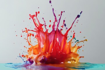 Vivid splash of colorful paint creates an artistic display in a creative environment