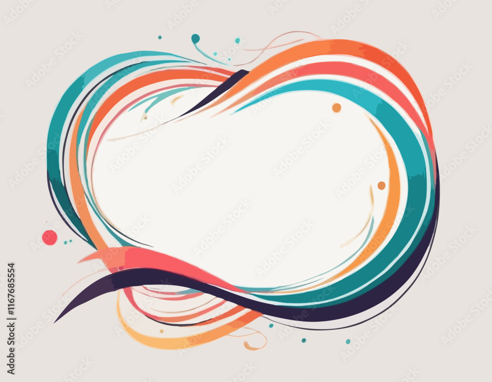 Poster abstract color lines with a gradient. vector pattern with splash shapes. wavy swirl design elements.