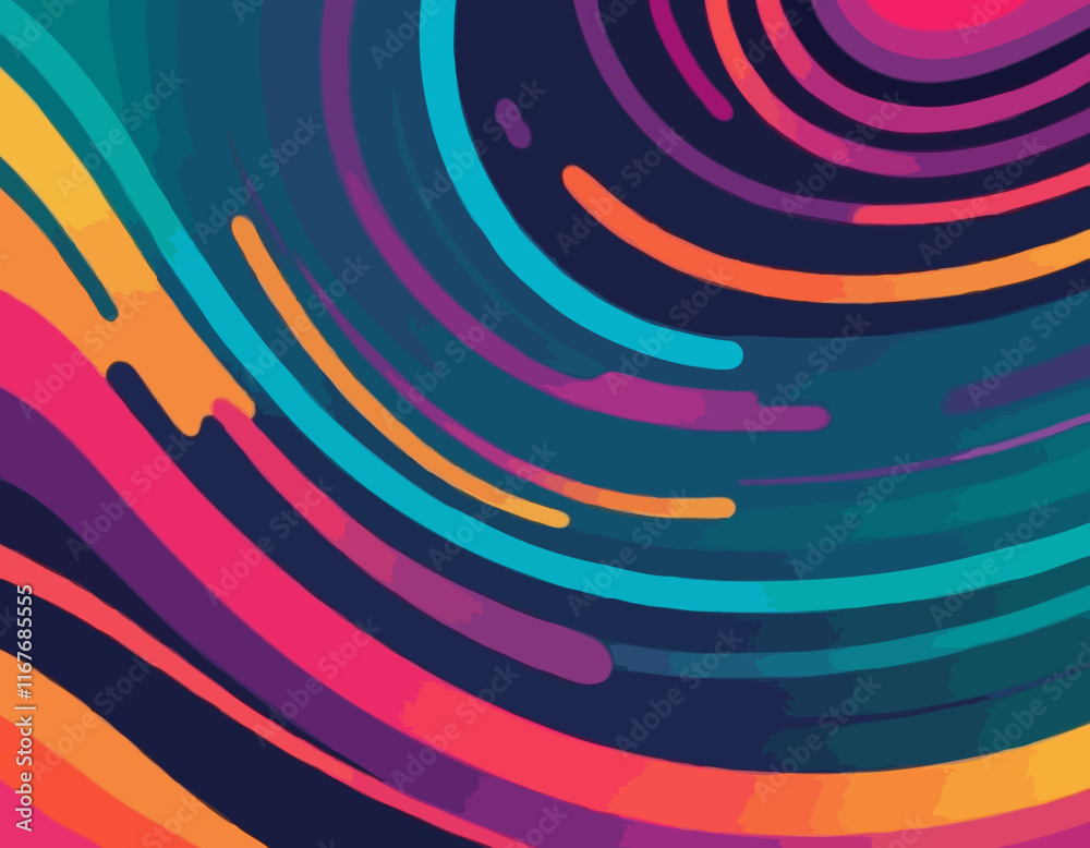 Poster abstract color lines with a gradient. vector pattern with splash shapes. wavy swirl design elements.