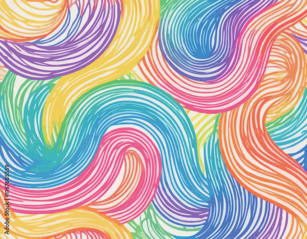 Poster abstract color lines with a gradient. vector pattern with splash shapes. wavy swirl design elements.