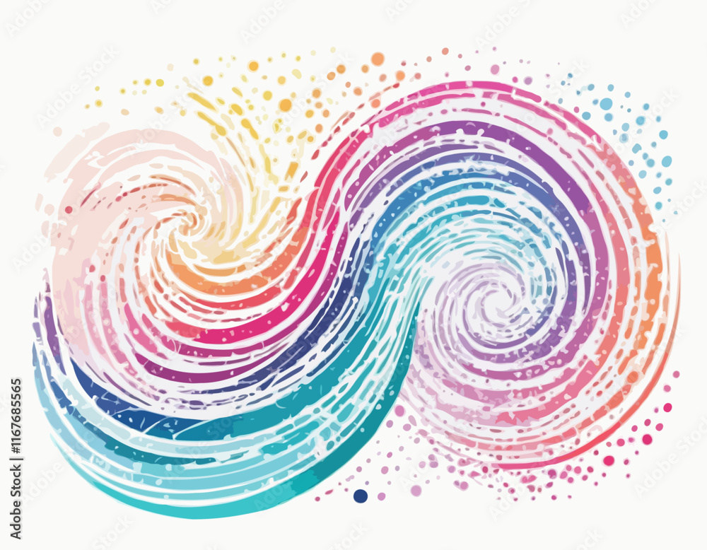 Poster abstract color lines with a gradient. vector pattern with splash shapes. wavy swirl design elements.