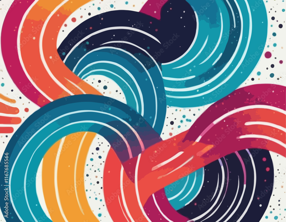 Poster abstract color lines with a gradient. vector pattern with splash shapes. wavy swirl design elements.