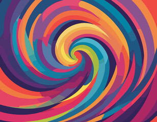 Abstract Celebration Background with Color Lines. Swirl Elements with Gradients. Carnival 3D Pattern