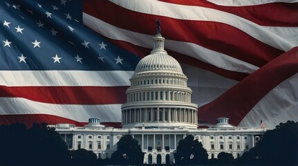 us flag on the building