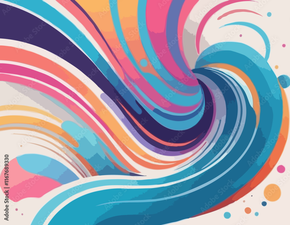 Poster abstract gradient lines. vector 3d fluid graphic shapes. dynamic liquid spiral and curve colorful st