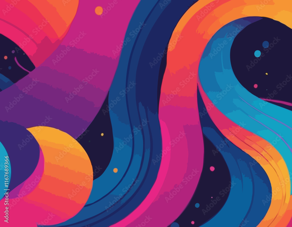 Poster abstract gradient lines. vector 3d fluid graphic shapes. dynamic liquid spiral and curve colorful st