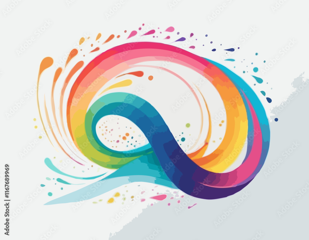 Poster color waves with rainbow gradient. abstract modern shapes. vector background with color dynamic ribb
