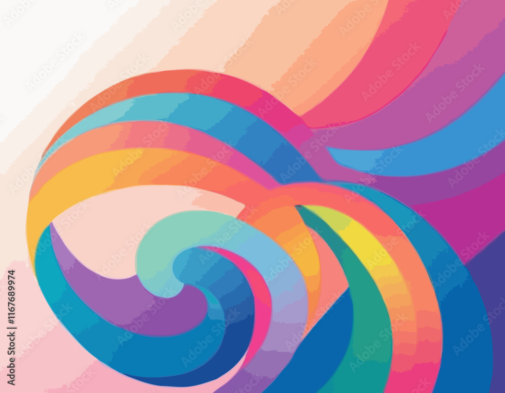 Poster color waves with rainbow gradient. abstract modern shapes. vector background with color dynamic ribb