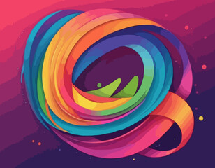 Color Waves with Rainbow Gradient. Abstract Modern Shapes. Vector Background with Color Dynamic Ribbon. Flowing Spiral Strokes. Colorful Line Art.