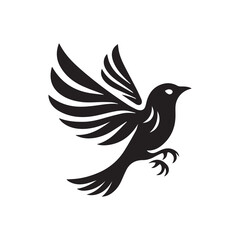 Silhouette of a bird vector icon for logo, and design