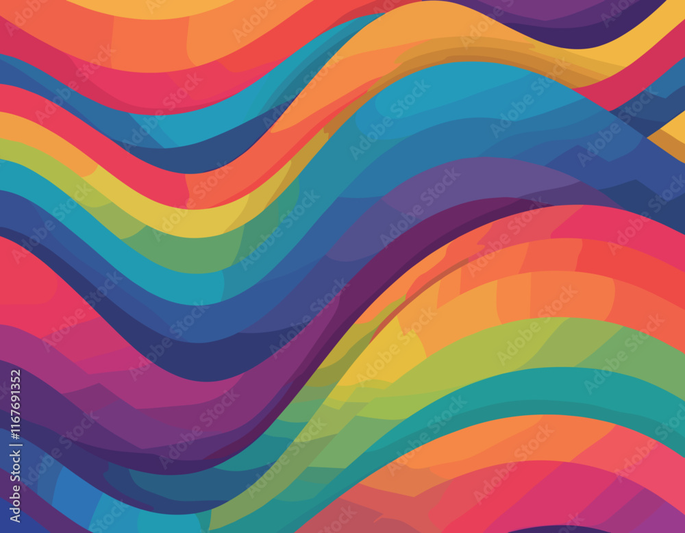 Poster Abstract Background with Color Gradient Line Pattern. 3D Shape Graphic Element. Vector Design with Curve and Spiral Ribbon Waves