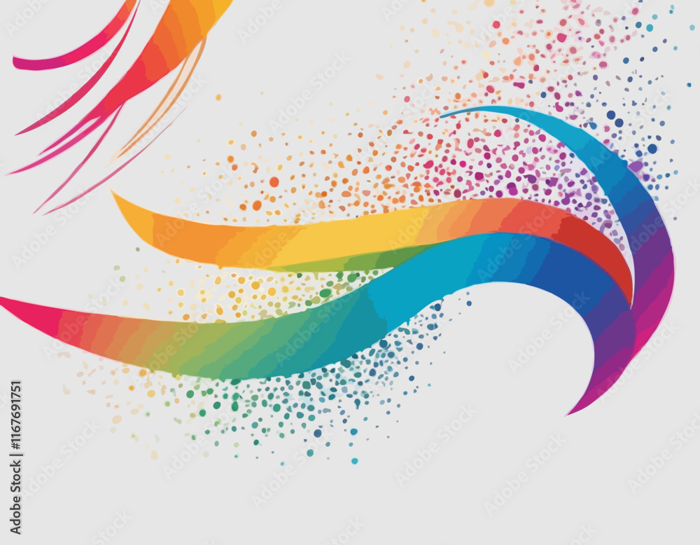 Poster set of color gradient lines. abstract wave 3d strokes. vector splashing dynamic shapes in rainbow co
