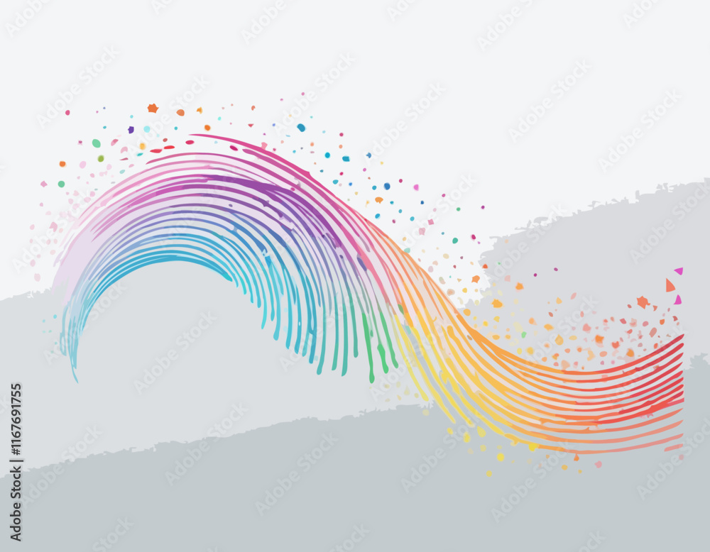 Poster set of color gradient lines. abstract wave 3d strokes. vector splashing dynamic shapes in rainbow co