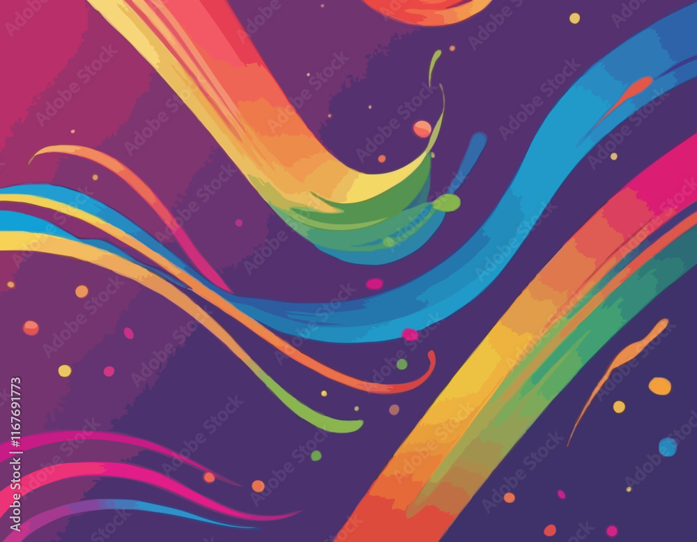 Poster set of color gradient lines. abstract wave 3d strokes. vector splashing dynamic shapes in rainbow co