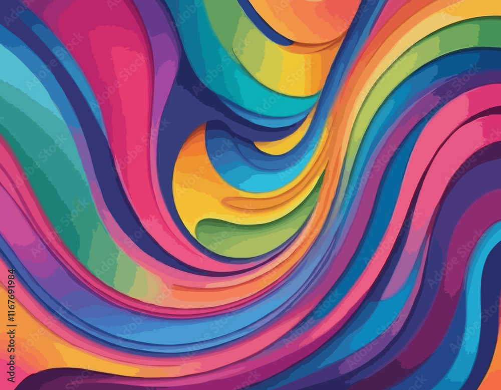 Poster color shapes with rainbow gradient. abstract modern fluid waves. vector background with color dynami