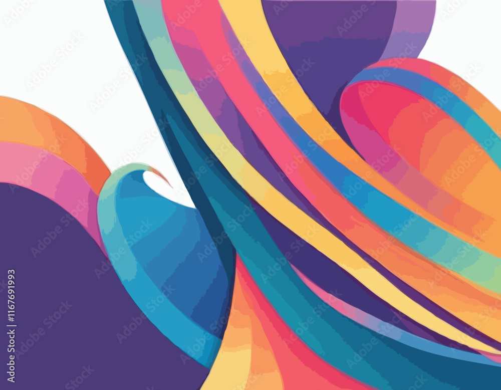 Poster color shapes with rainbow gradient. abstract modern fluid waves. vector background with color dynami
