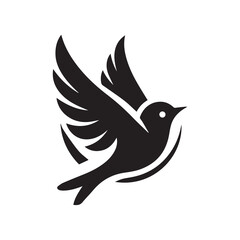 Silhouette of a bird vector icon for logo, and design