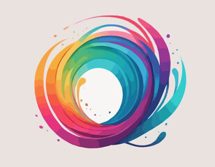 Color Shapes with Rainbow Gradient. Abstract Modern Fluid Waves. Vector Background with Color Dynamic Ribbon. Flowing Spiral Strokes. Colorful Line Art