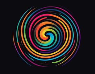 Black Posters with Color Gradient Lines. Abstract Dynamic Colorful Shapes on Dark Background.