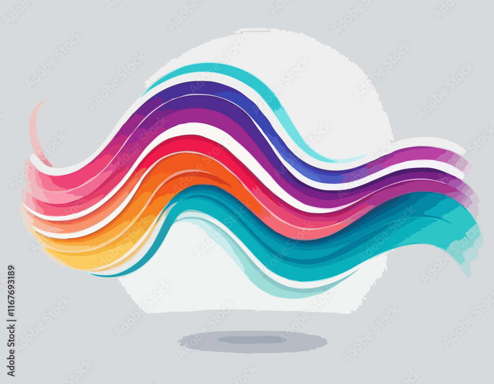 Poster abstract background with gradient lines. vector 3d fluid graphic shapes. dynamic liquid curve colorf