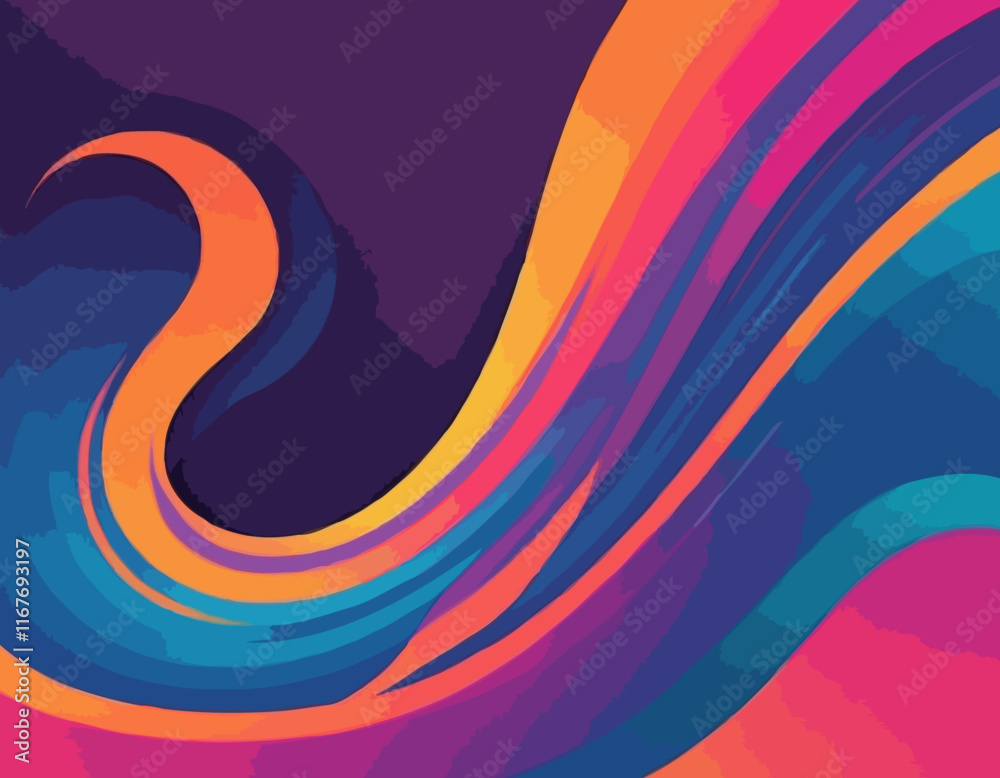 Poster abstract background with gradient lines. vector 3d fluid graphic shapes. dynamic liquid curve colorf