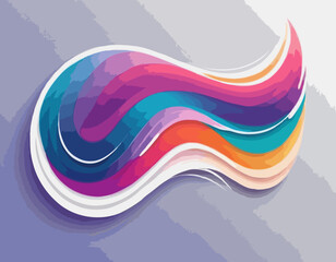 Abstract Background with Gradient Lines. Vector 3d Fluid Graphic Shapes. Dynamic Liquid Curve Colorful Stripes. Modern Design of Minimal Color Swirl and Blend Elements