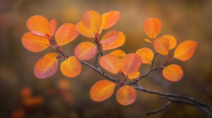 A close-up of vibrant autumn leaves showcasing warm orange and yellow hues.