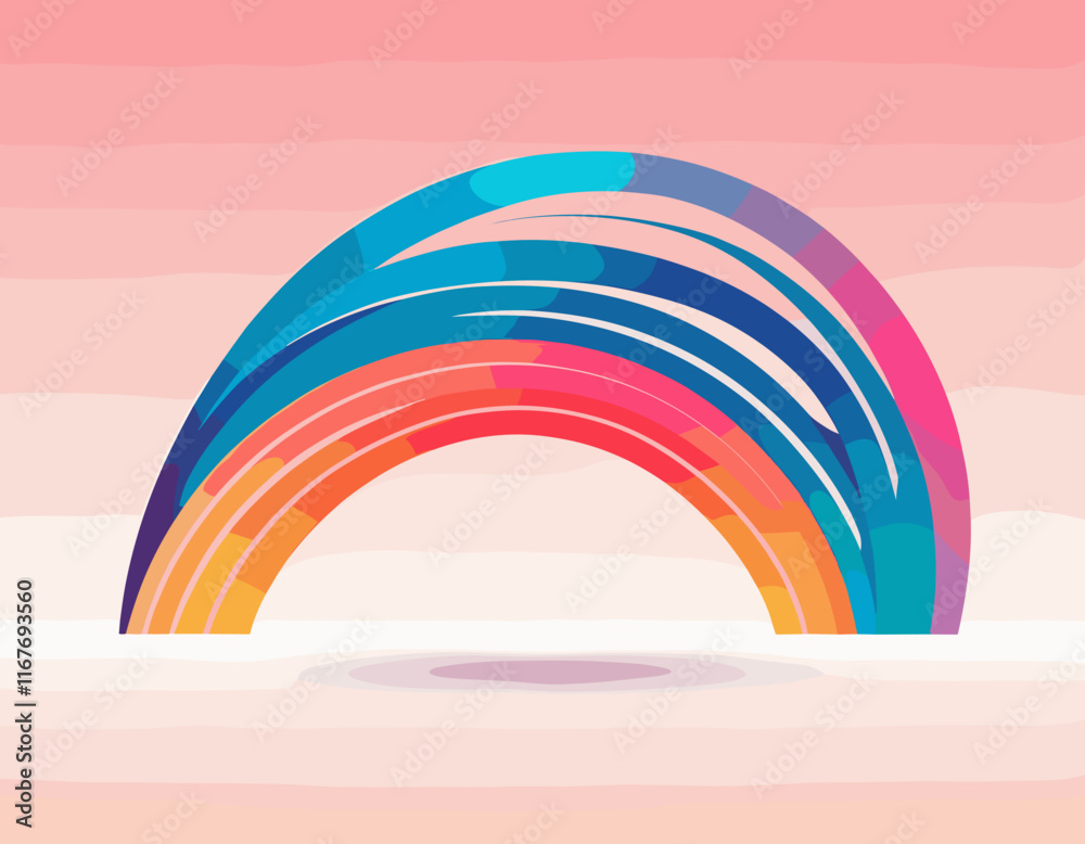 Poster Abstract Background with Dynamic Colorful Line Shapes. Vector Geometric Pattern with Squiggle Gradient Elements.