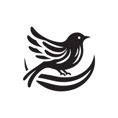 Silhouette of a bird vector icon for logo, and design