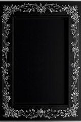 Vertical Funeral Banner with White Floral Engraving Frame Design