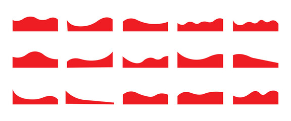 Dividers Shapes for Website Pictogram Set. Curve Lines, Drops Set of abstract design separator header and border for website and app. Different borders for website, banner, app, poster, background