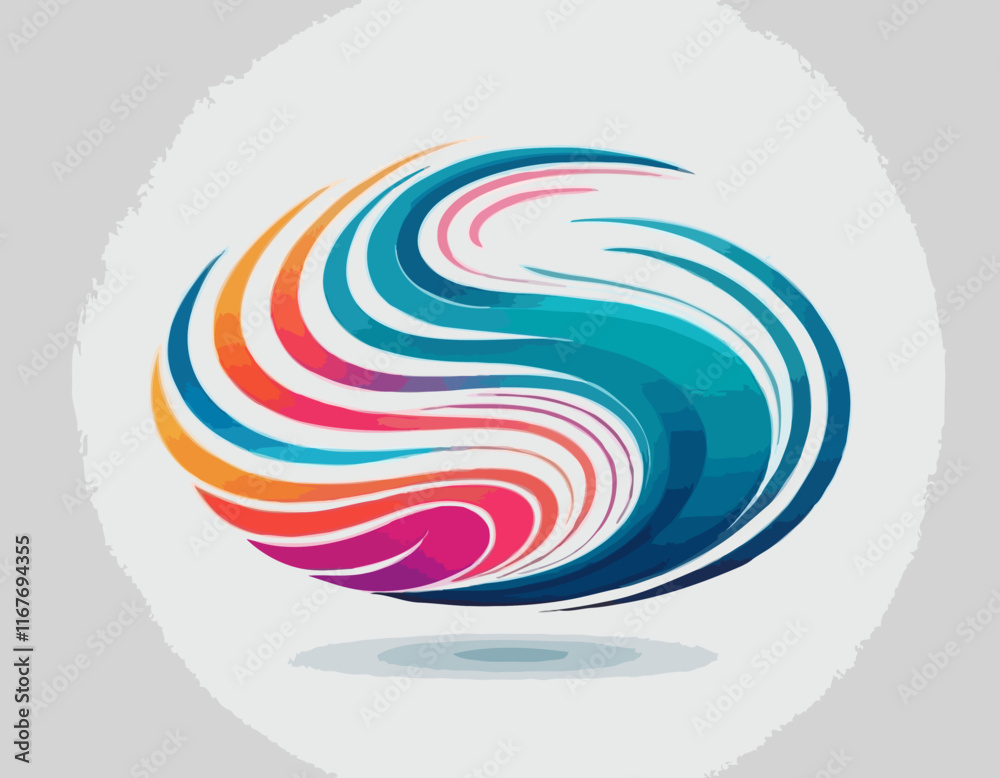 Poster abstract gradient lines. vector 3d fluid graphic shapes. dynamic liquid curve colorful stripes. mode