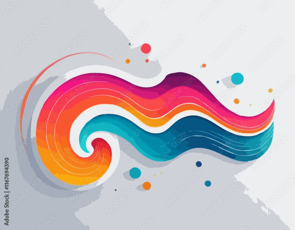Poster abstract gradient lines. vector 3d fluid graphic shapes. dynamic liquid curve colorful stripes. mode