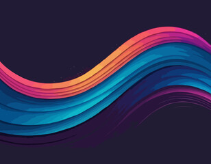 Abstract Gradient Lines. Vector 3d Fluid Graphic Shapes. Dynamic Liquid Curve Colorful Stripes. Modern Design of Minimal Color Swirl and Blend Elements